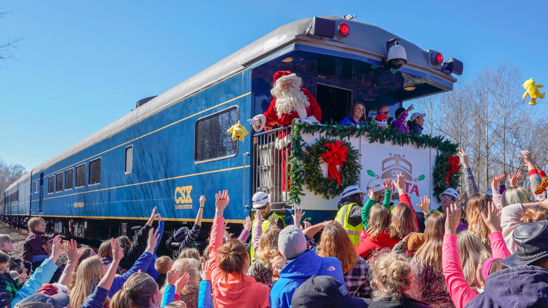 The event will feature a CSX train decorated with holiday lights, Santa Claus and a performance by Drew Holcomb.