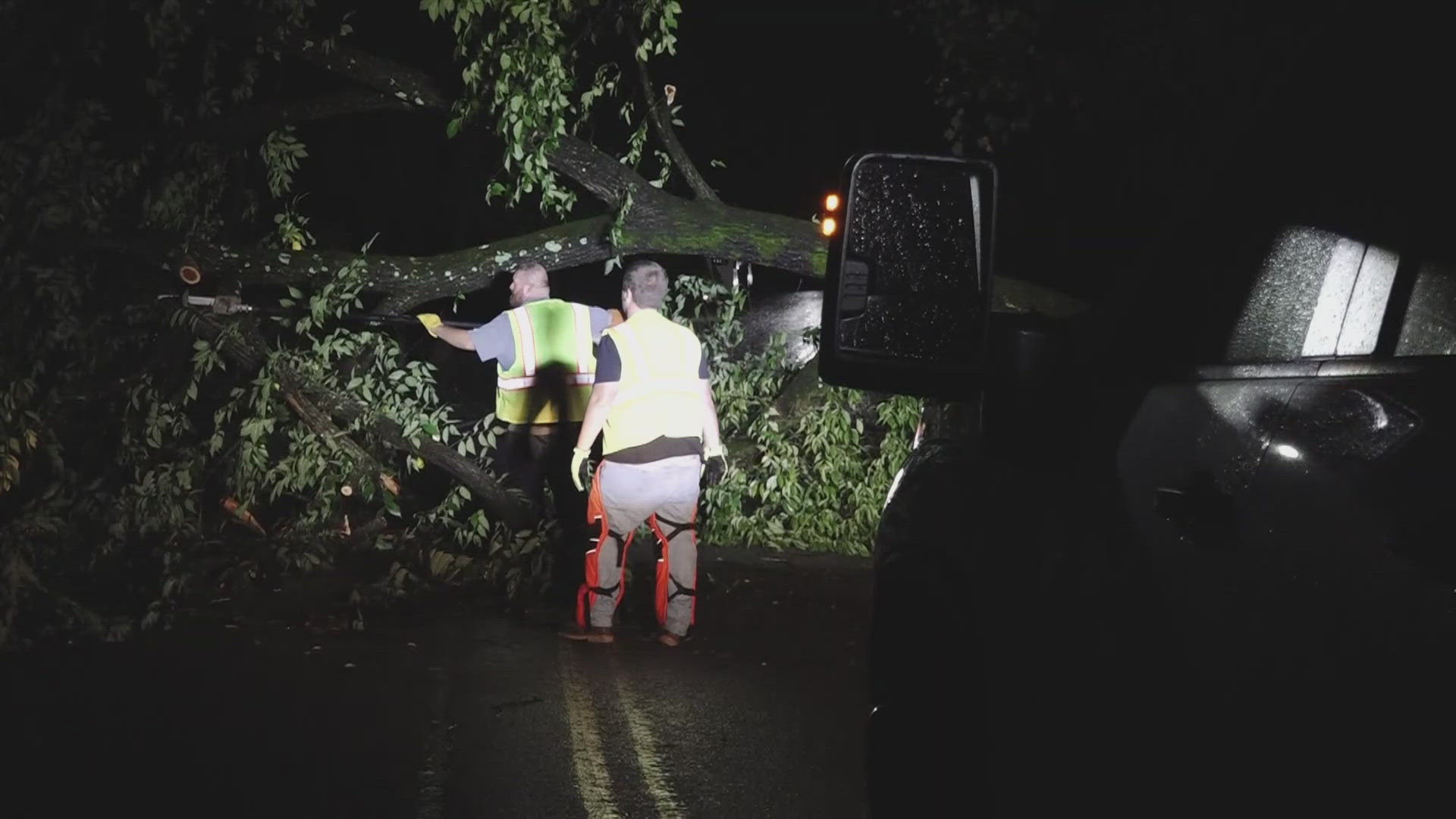 Some people took matters into their own hands by removing some trees from the road.