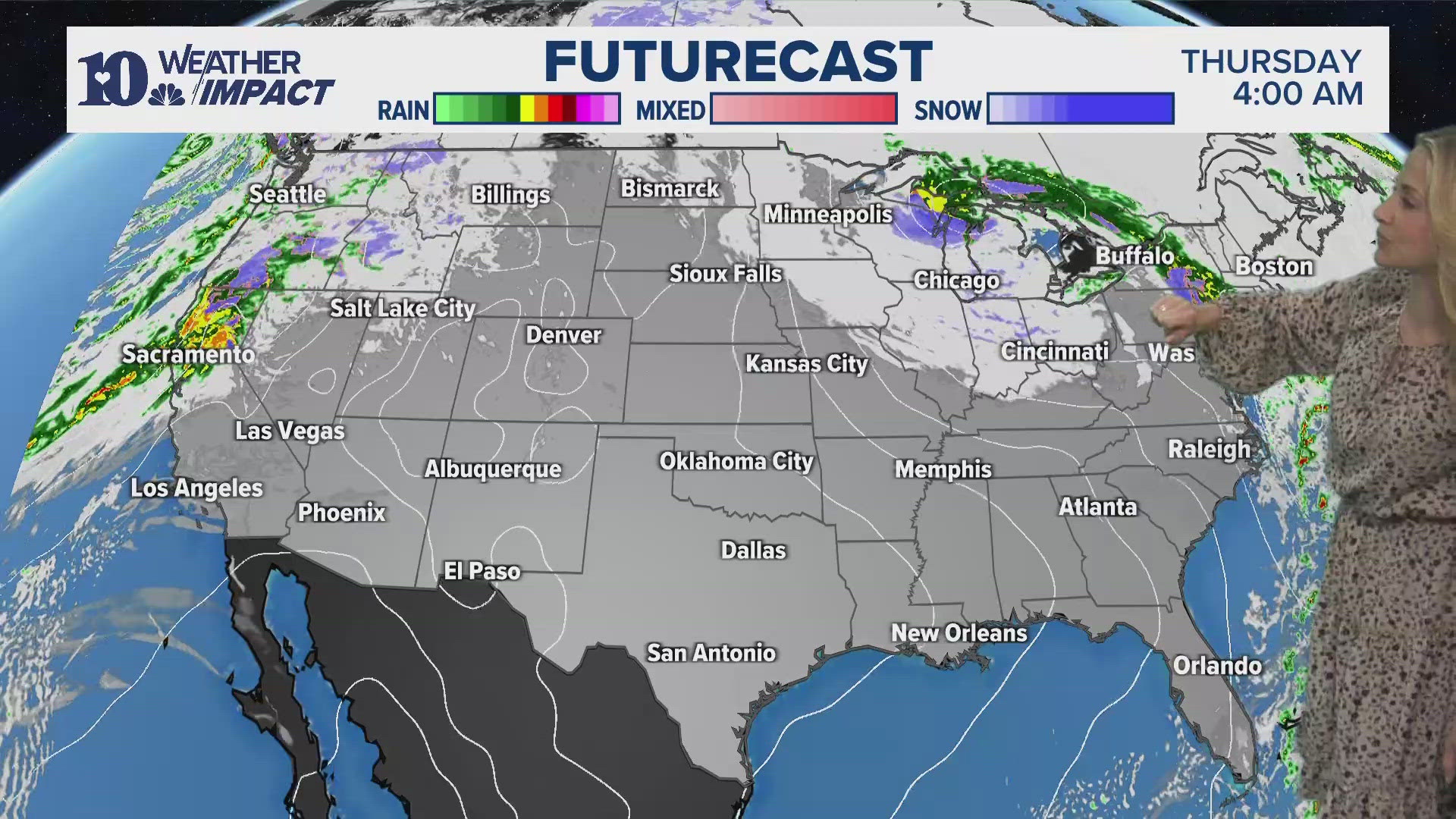 A bomb cyclone is hitting the northwest, while a cold front hits our area. 