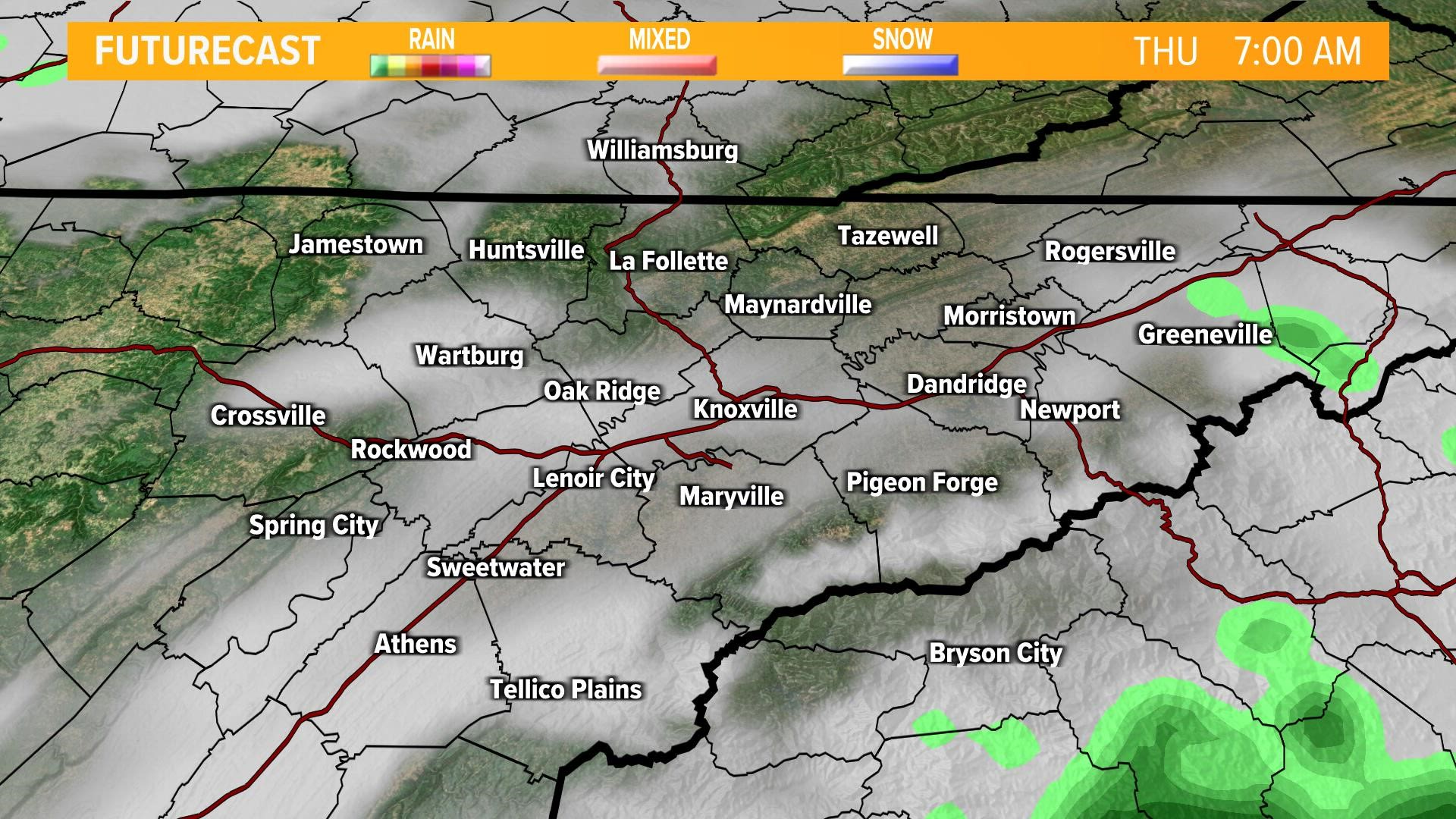 Thursday Futurecast trên wbir.com sẽ giúp bạn nhận được thông tin thời tiết chính xác nhất trên khu vực của mình. Đừng bỏ lỡ cơ hội cập nhật kịp thời để chuẩn bị cho một ngày hoàn hảo.