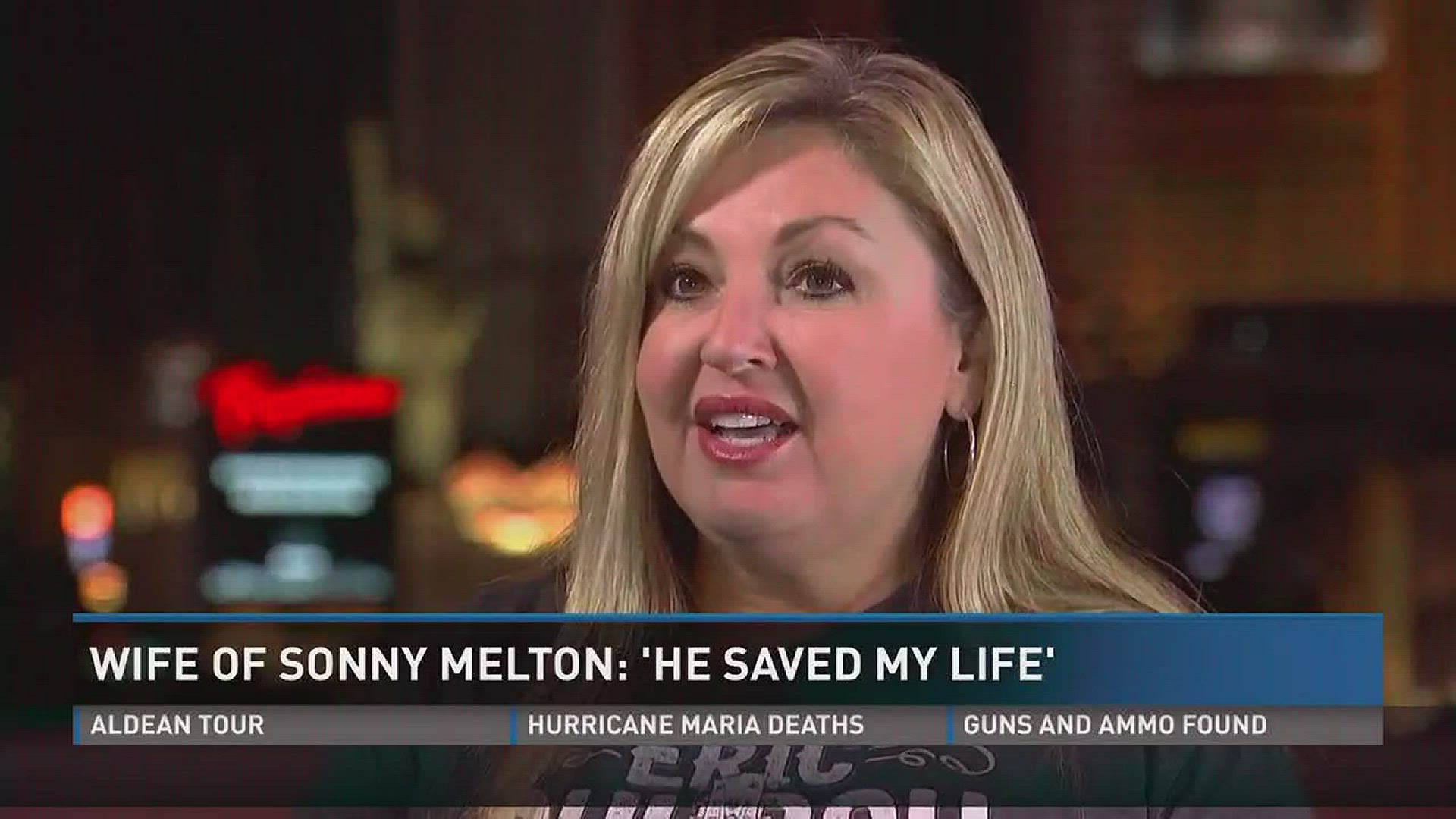 The wife says Sonny gave his life shielded her from gunfire during the Las Vegas shootings.