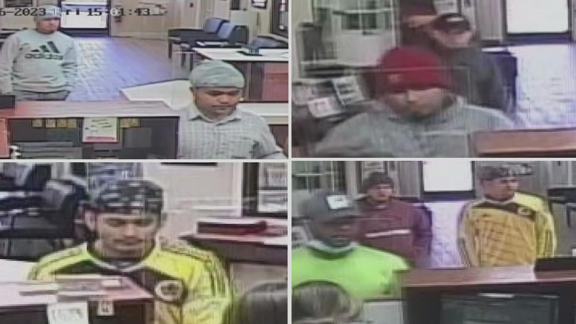 The East Tennessee Valley Crime Stoppers are looking for men who tried to cash nearly 50 counterfeit checks at two different places.