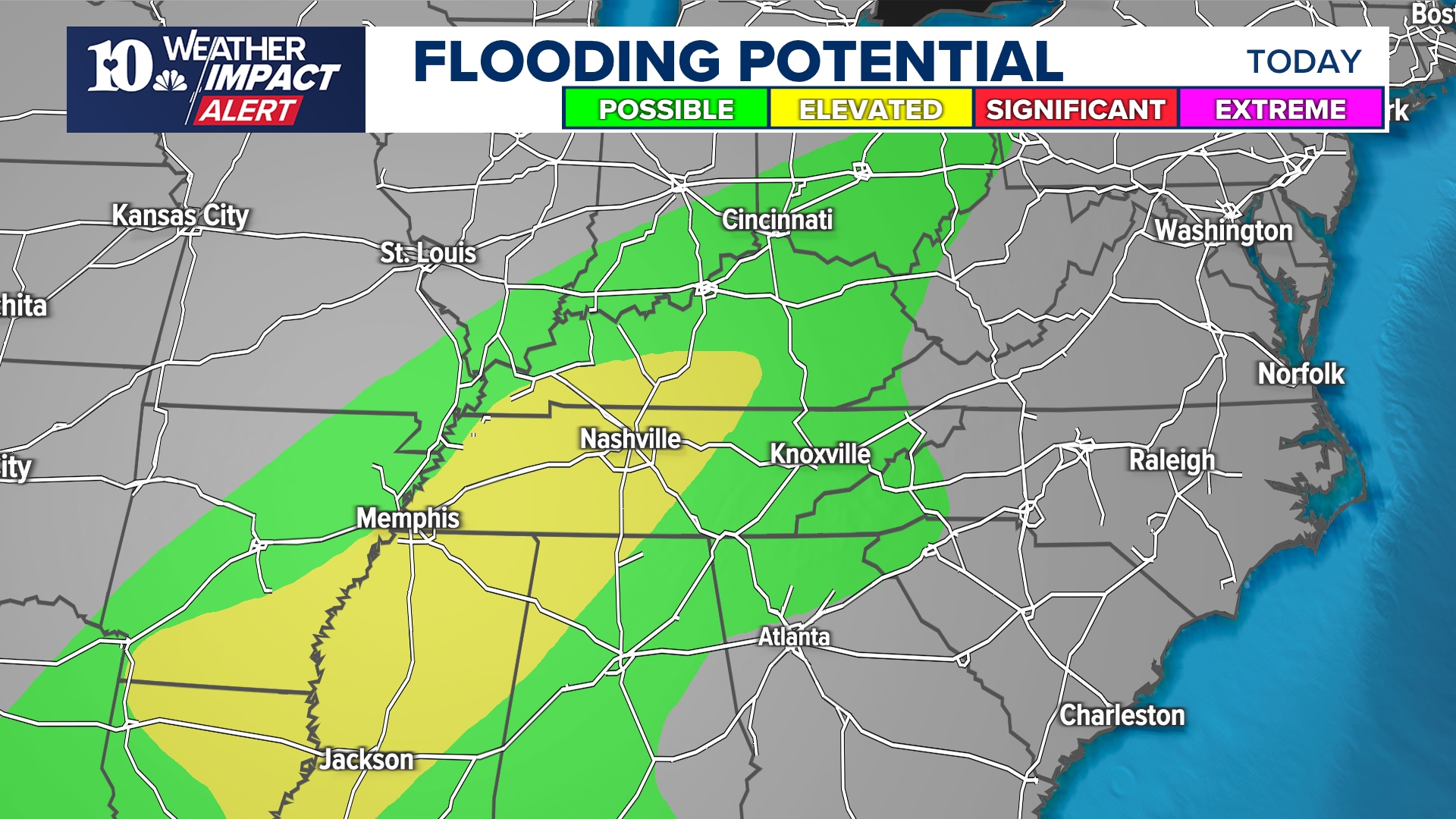 WEATHER IMPACT ALERT FOR SUNDAY NIGHT THROUGH MONDAY