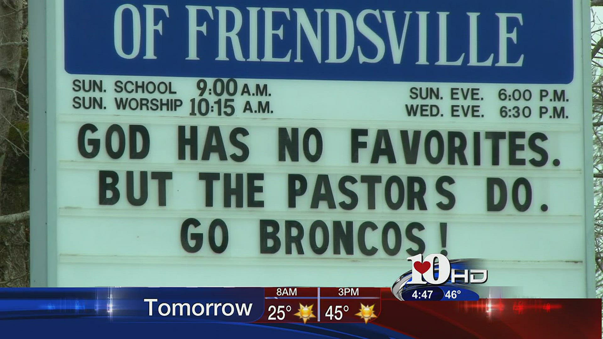Local church shows support for the Broncos