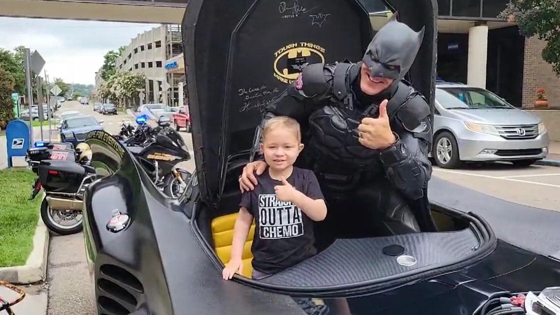 Young boy diagnosed with brain cancer meets Batman at East TN Children's  Hospital 