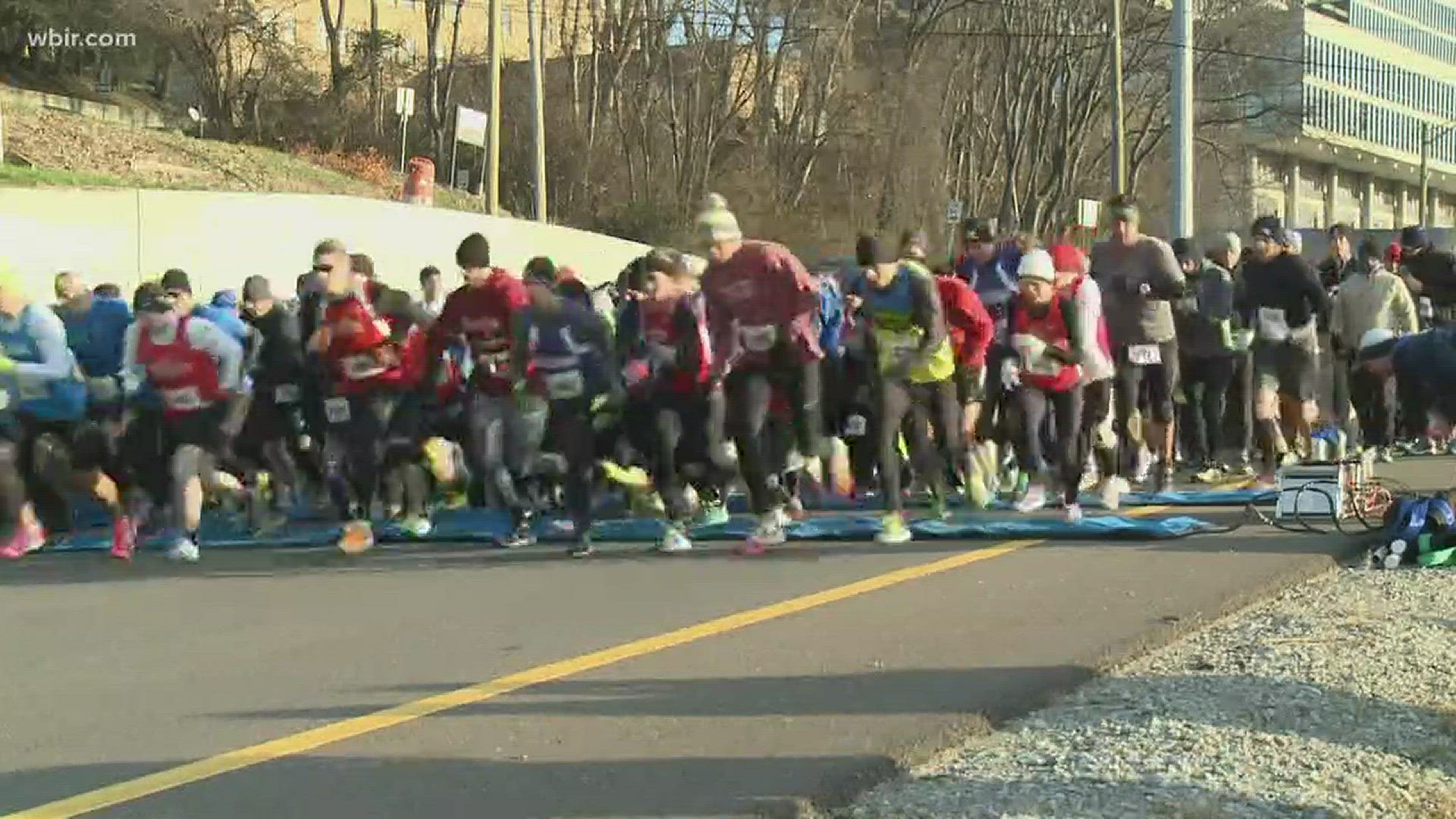 Jan. 1, 2018: Hundreds of runners stepped up to the line for the Calhoun's New Year's Day 5K.