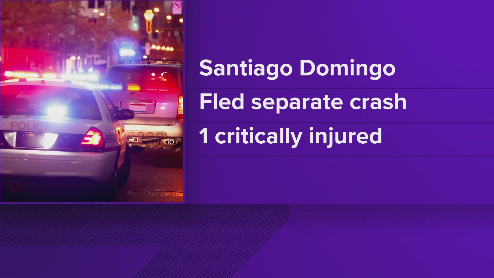 Santiago Domingo was arrested and charged with driving under the influence after fleeing the scene of a hit-and-run that injured two people.