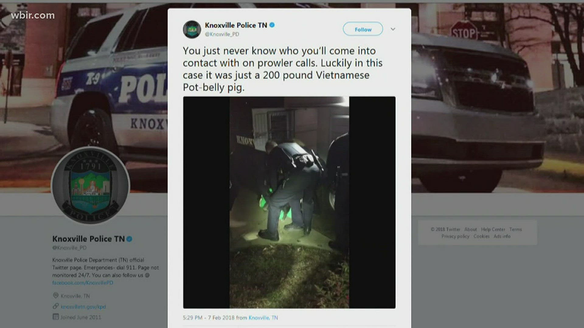 Feb. 7, 2018: Police officers never know what they find when they respond to prowler calls.