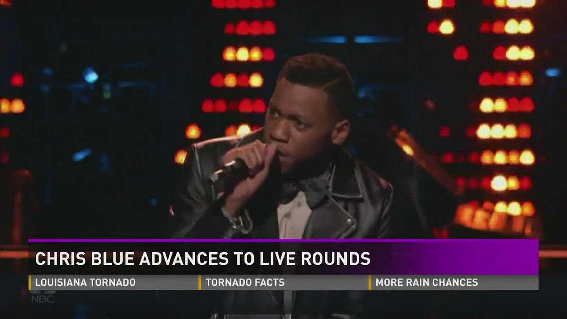 April 3, 2017: Chris Blue is going to the live rounds of NBC's The Voice! The Knoxville singer is making his mark on the show and in his home community.