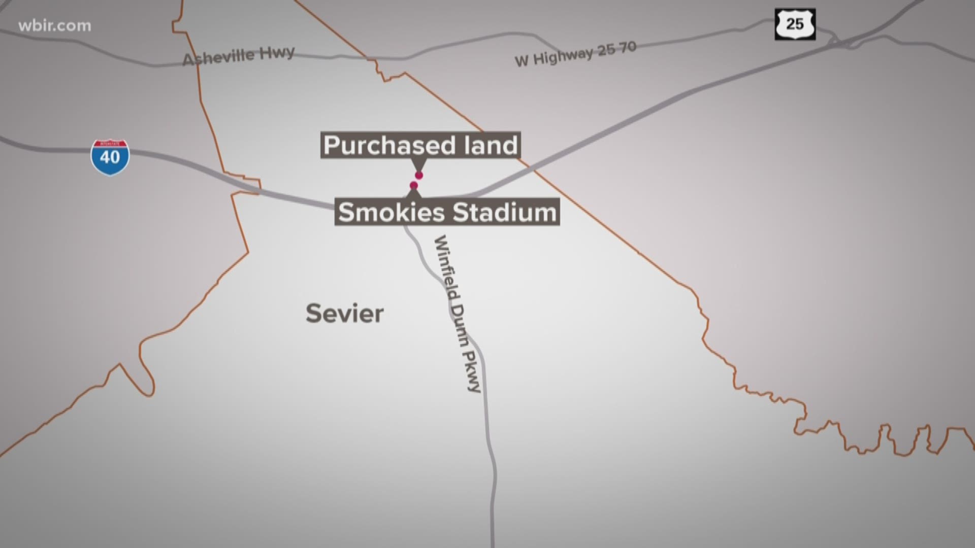 Sevier County property records confirm the tribe acquired two large tracts north of the stadium this week.