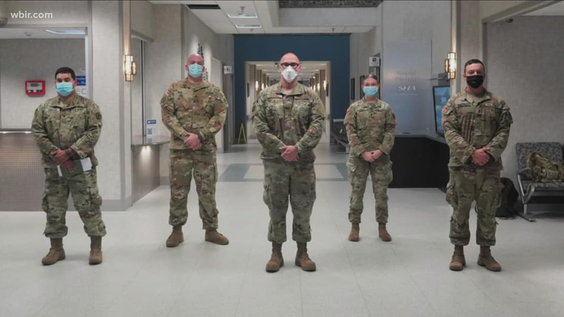 More National Guard members are helping East Tennessee hospitals manage COVID-19 patients.