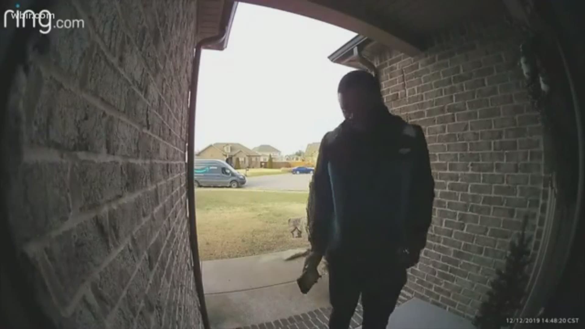 An Amazon delivery driver was spotted dancing after a sweet surprise was left out on a Murfreesboro family's doorstep.