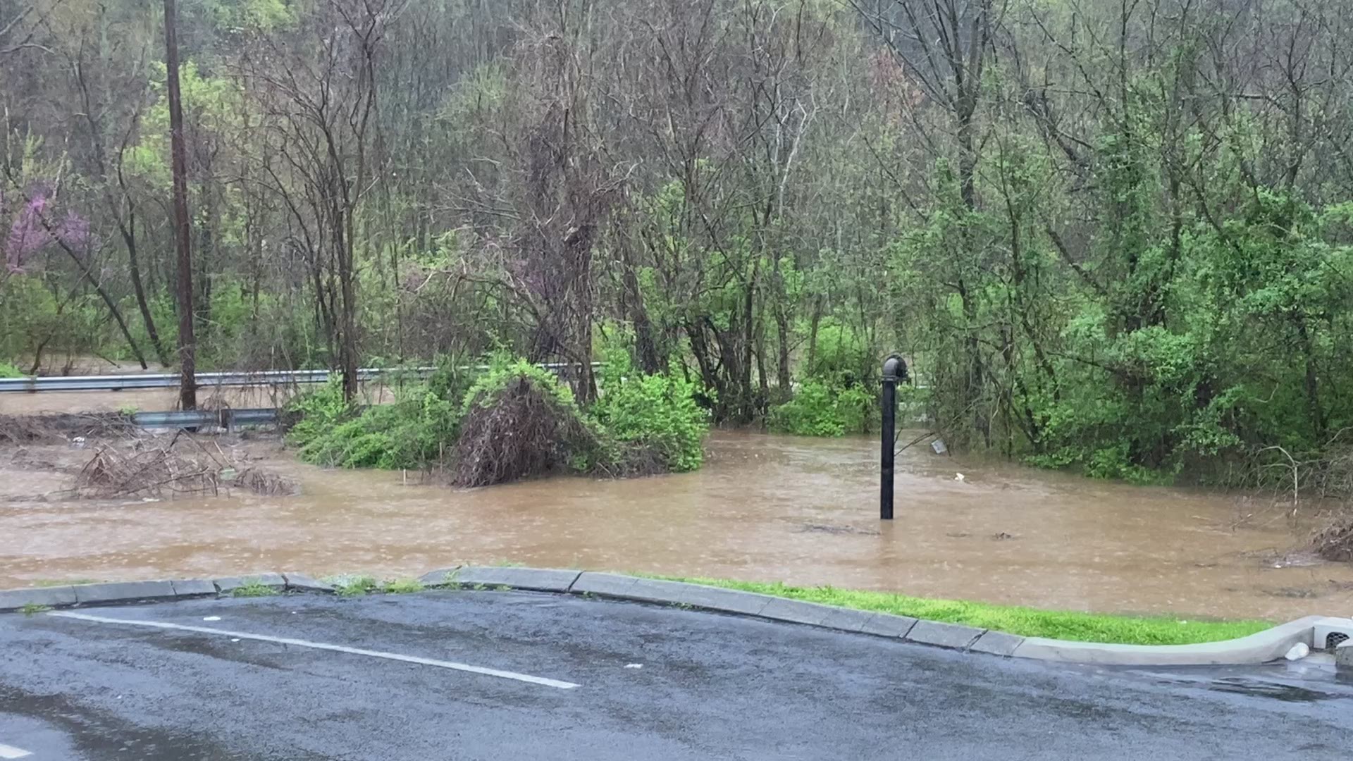 Flooding covered North Broadway in Knoxville near the I-640 interchange.