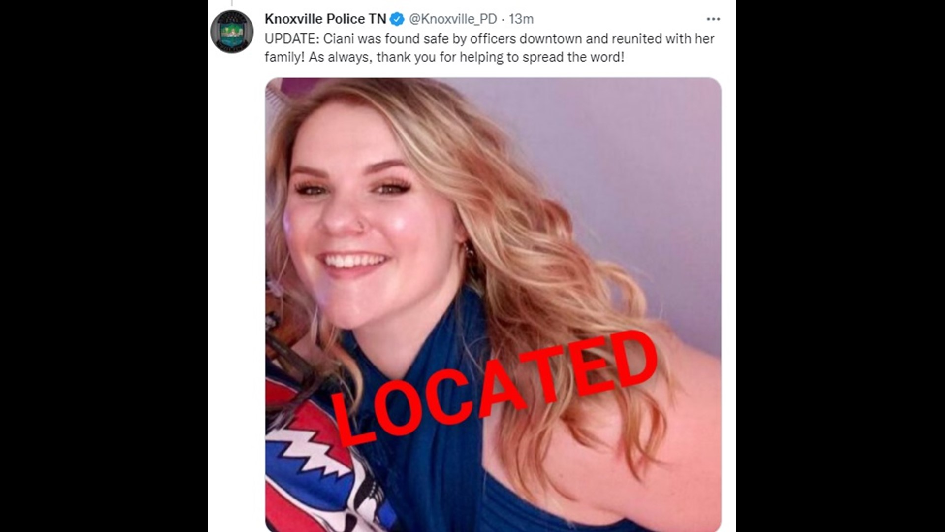 Knoxville Police Asks For Help In Locating Missing Girl