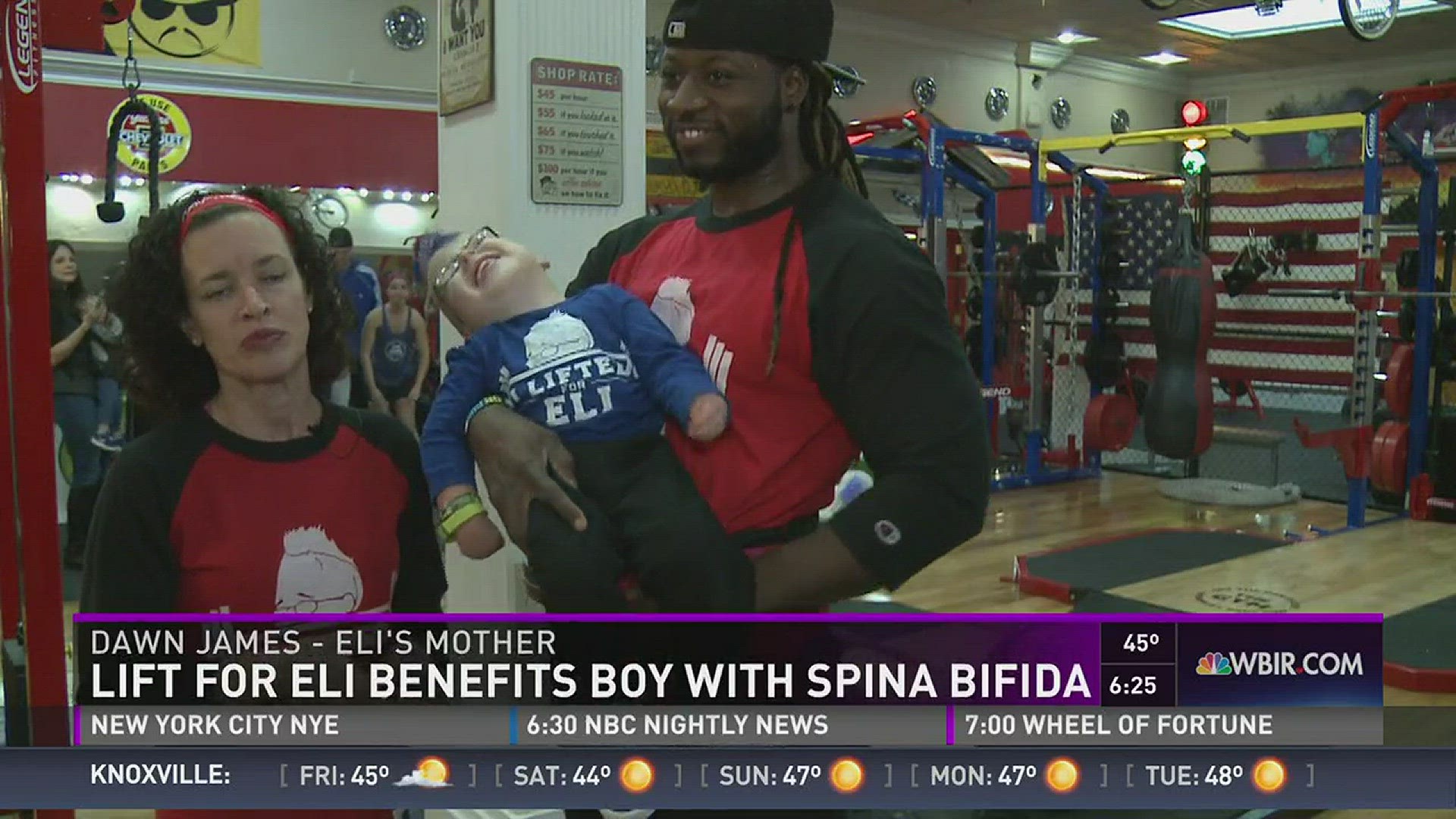 A weightlifting event was held Thursday to benefit the family of Elijah James, who has spina bifida. Dec. 31, 2015