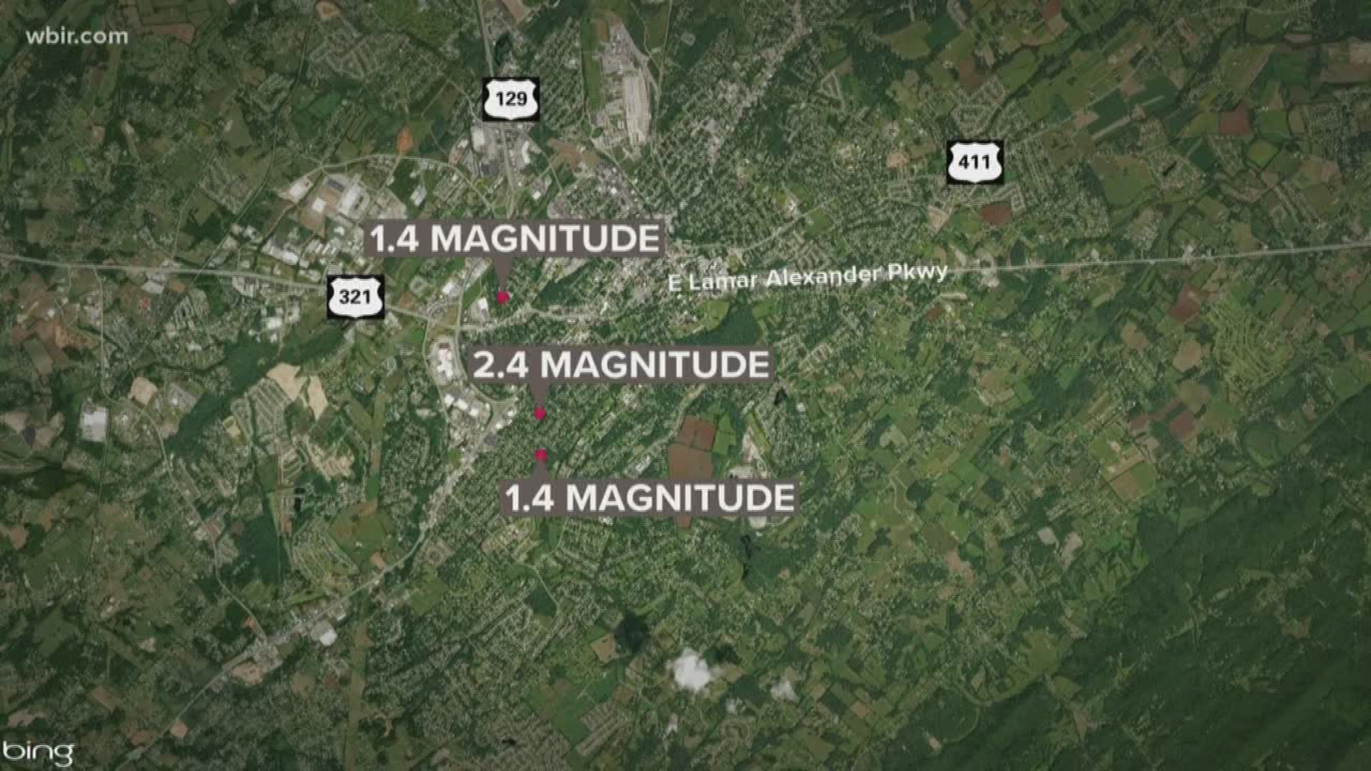 Three small earthquakes were recorded in Maryville today.