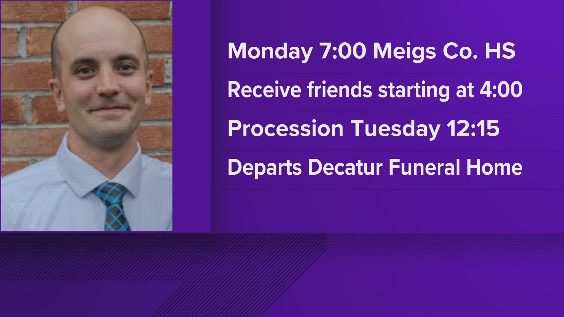 A funeral service will be held in the Meigs County High School gymnasium at 7 p.m. on Monday, Feb. 19.