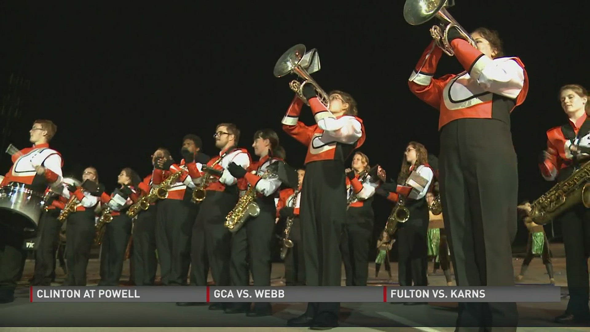 The Clinton High School band stops by the 10 news studio.