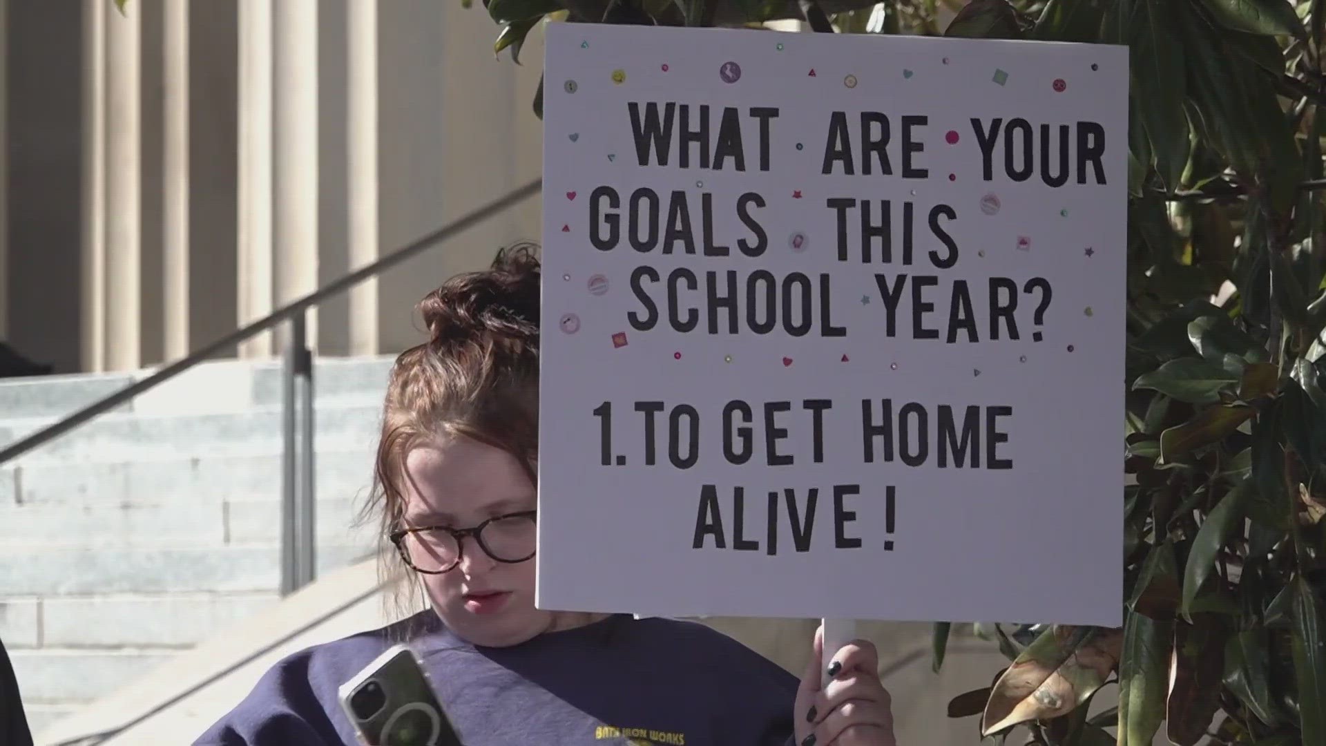 Hundreds of people called for stricter gun laws outside the Tennessee Capitol on Thursday.