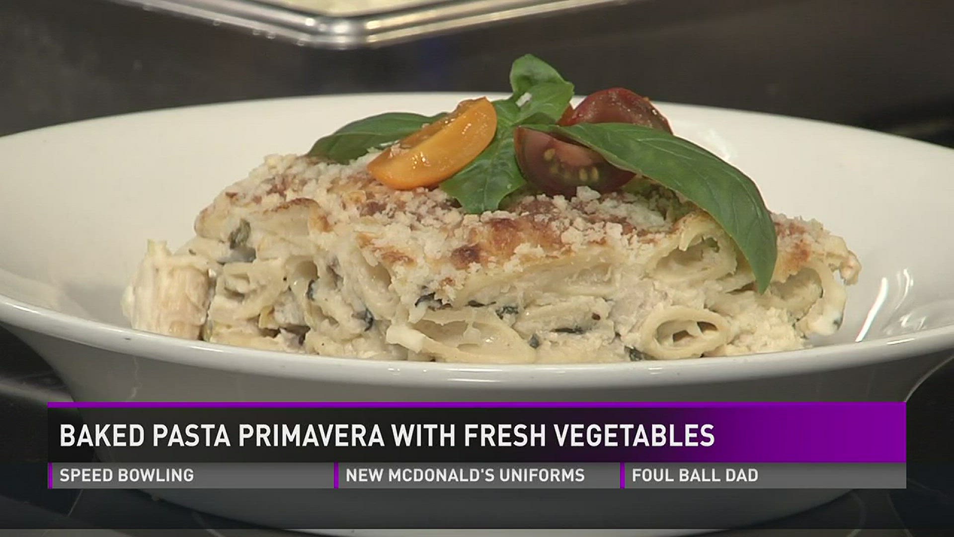 Chef Frank Aloise from Cappuccino's shows how to make baked pasta primavera with fresh vegetables.