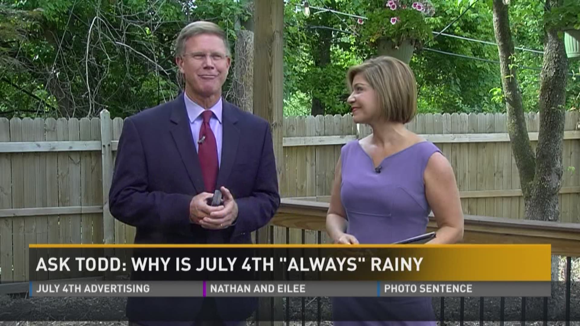 It's actually rained on July 4 in five of the last ten years.