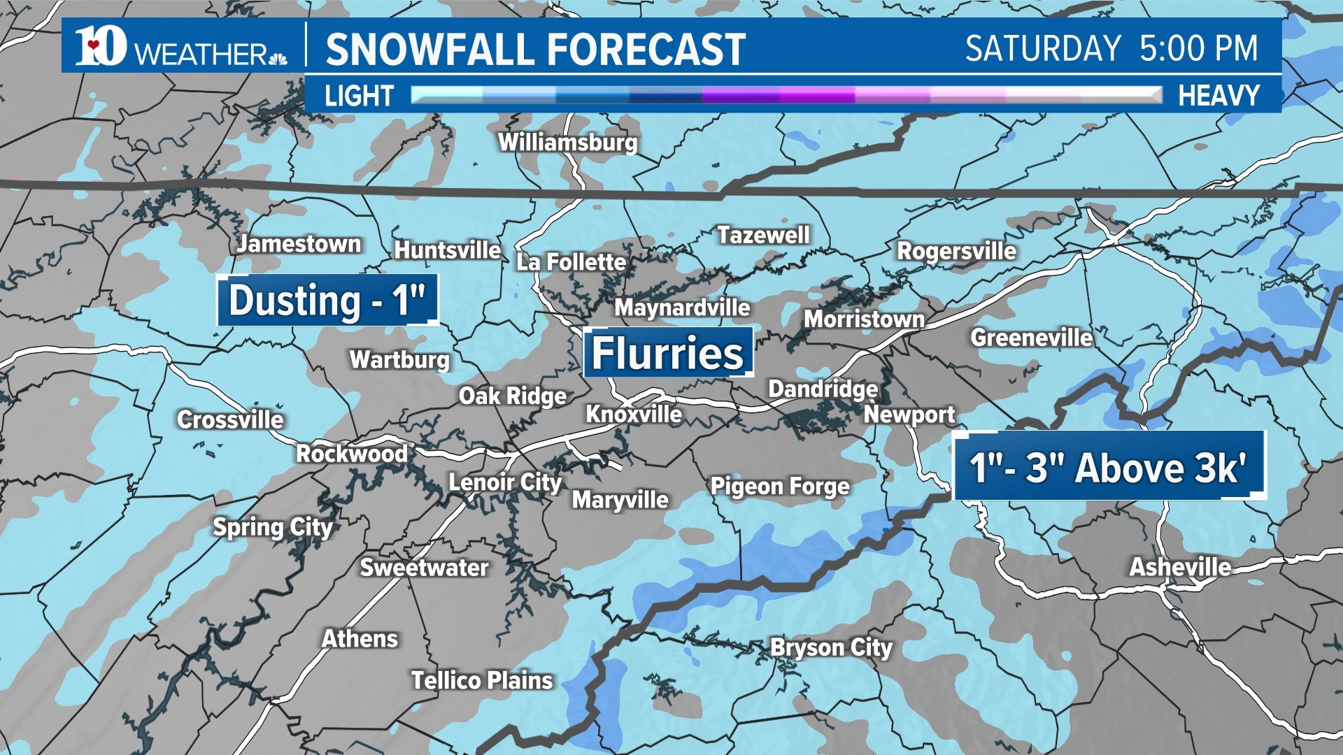 Snow in the forecast for East Tennessee to end December