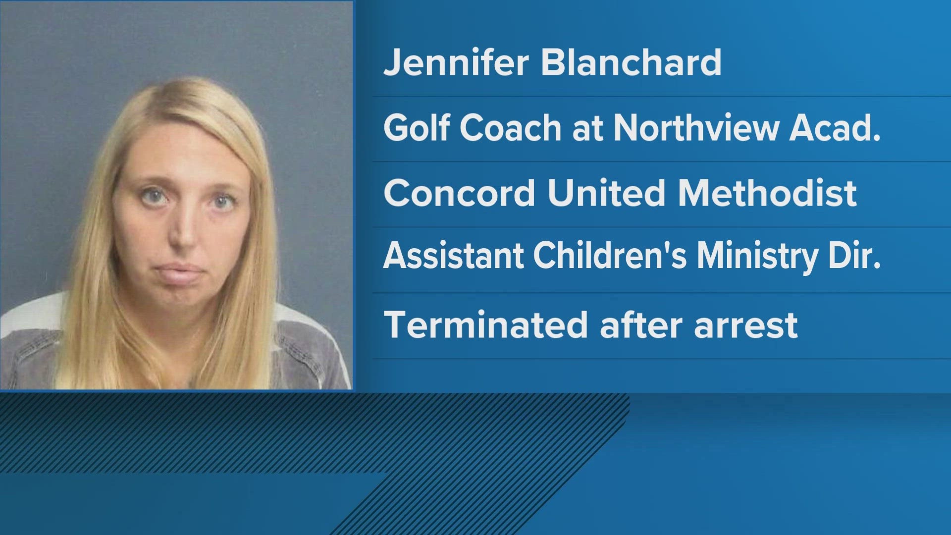 Jennifer Blanchard was arrested earlier this week. Sevierville Police say the sexual assault happened in 2017 when she was the Golf Coach at Northview Academy.