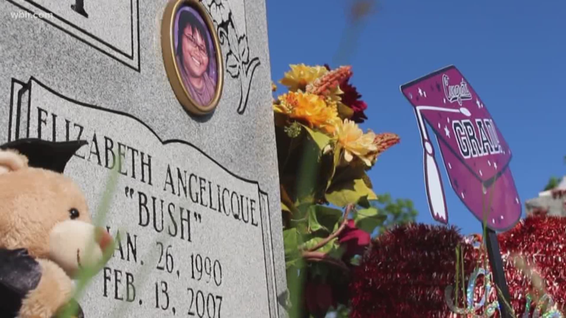 More than a decade after she was killed, a Knoxville mother is finally accepting her daughter's high school diploma. Friends and family celebrated graduation Tuesday at the grave site of Elizabeth Angelicque Bush