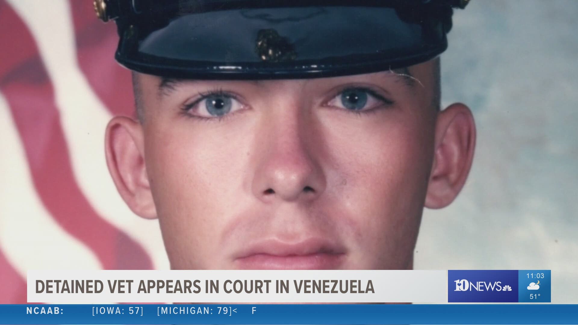 A Knoxville Marines veteran imprisoned in Venezuela appeared in a courtroom Thursday. He is accused of being a terrorist and spying for former president Trump.