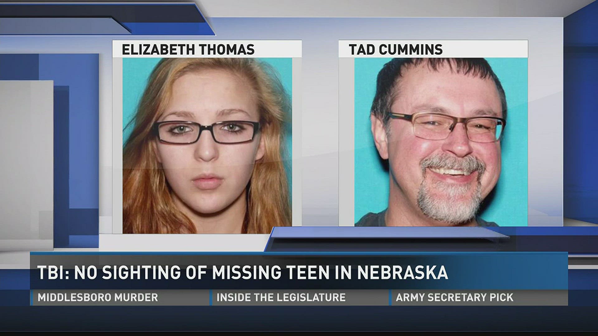 Anyone with information on the whereabouts of Elizabeth Thomas or Tad Cummins is asked to call 1(800)TBI-FIND.