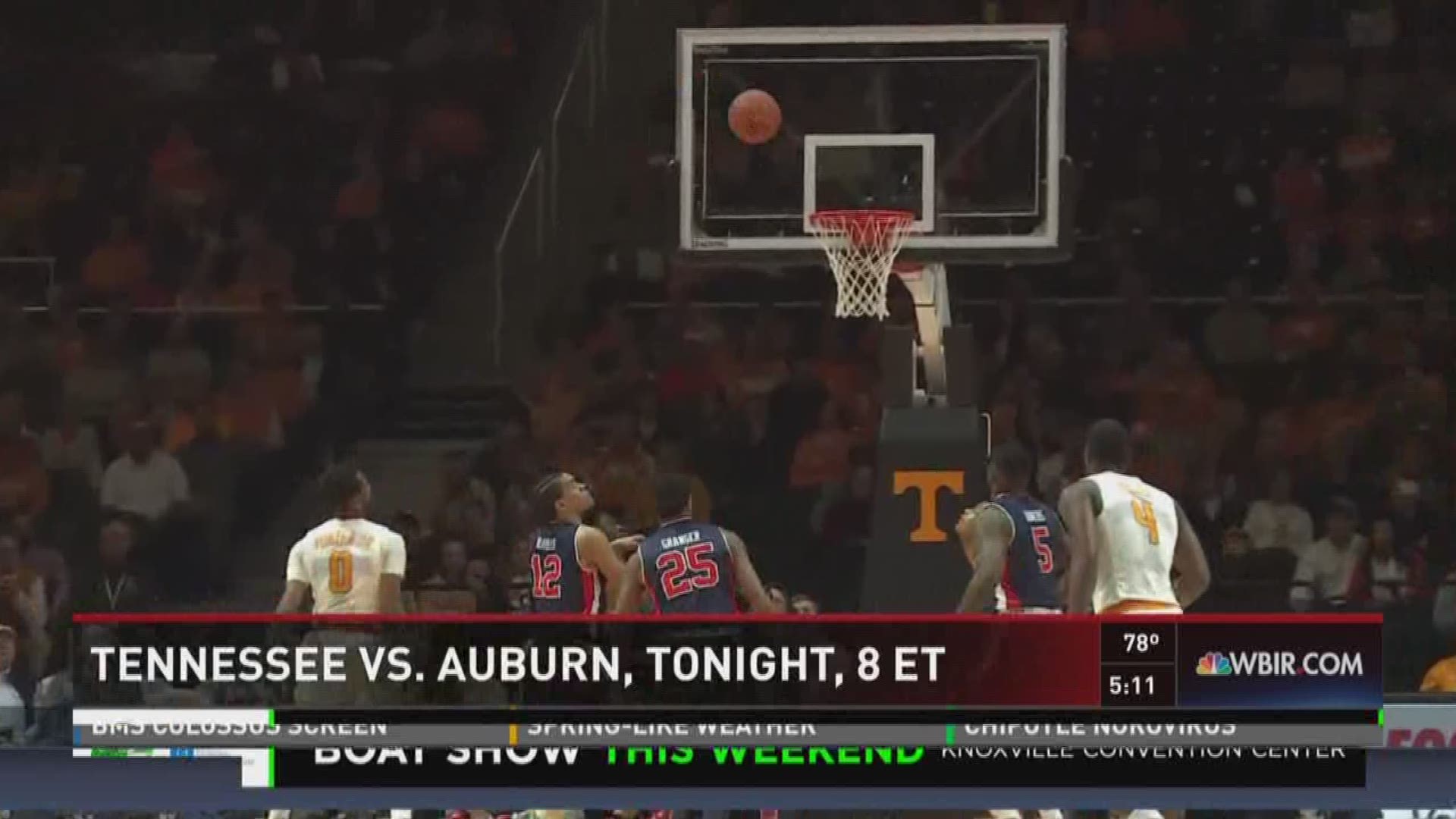 The #12 seed Vols play #13 seed Auburn at 8 pm.