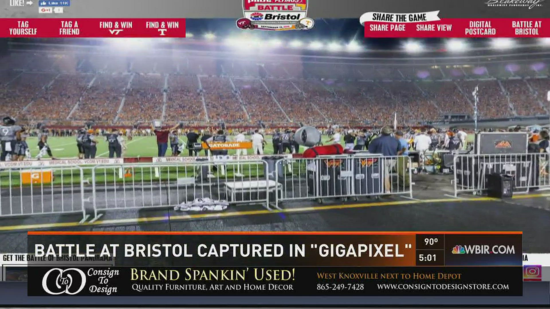 A high-resolution 360-degree gigapixel photo taken at Bristol Motor Speedway is letting people search for themselves in the crowd.