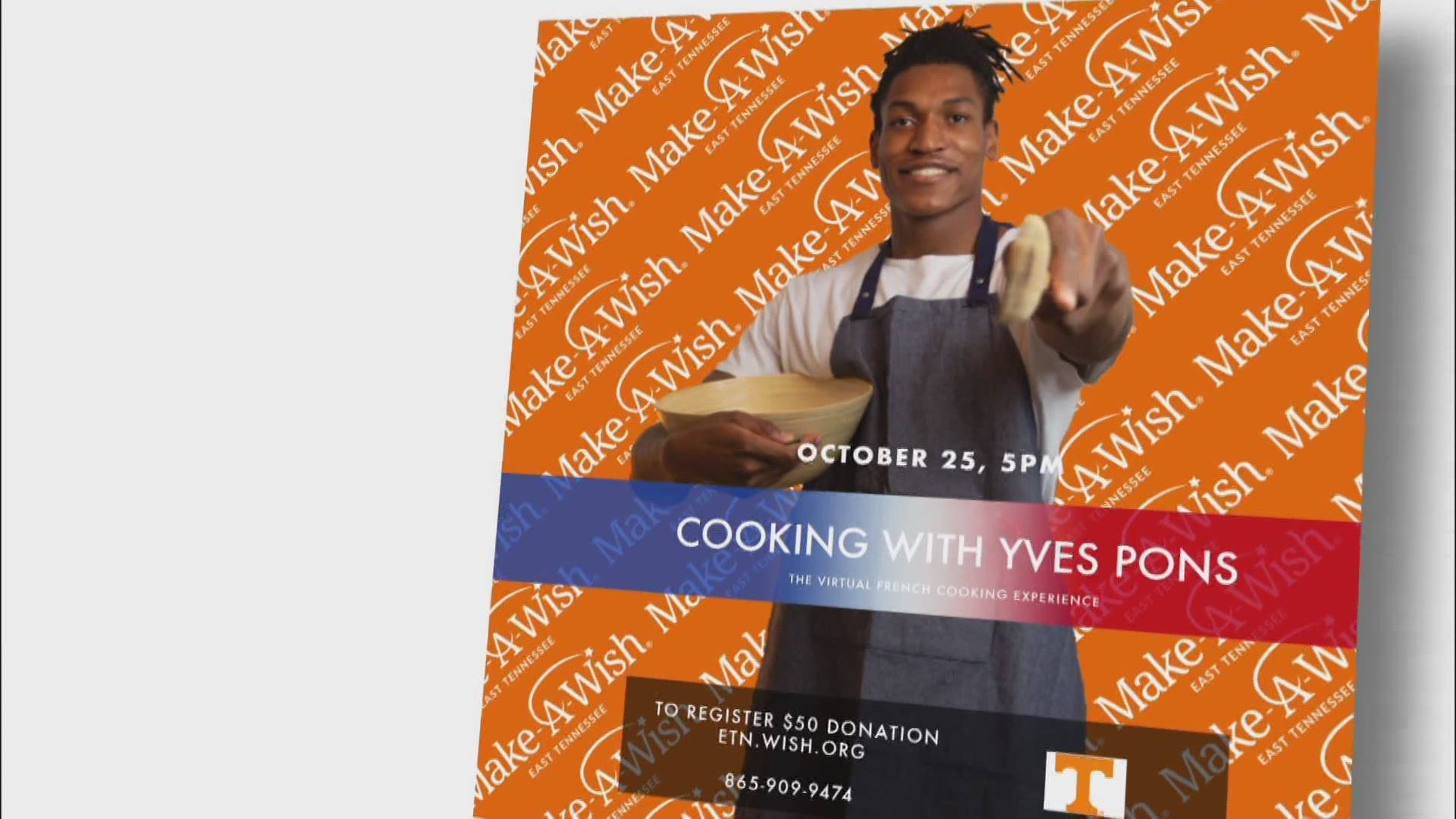 You can cook along with Yves Pons as he demonstrates how to make a famous French dish & dessert.