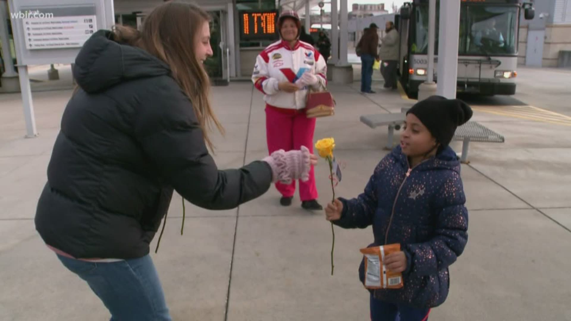 Hundreds of people got a Valentine's Day surprise while riding the bus today.