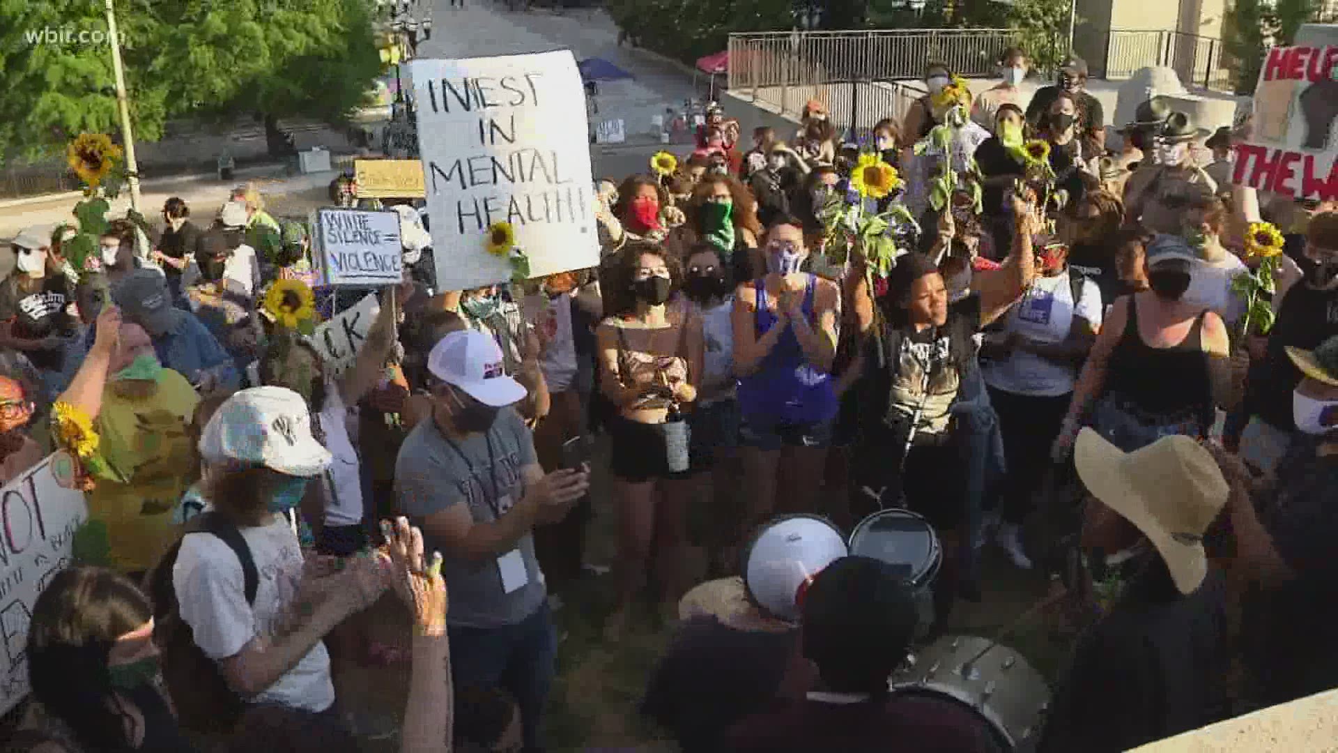 Troopers at the capitol issued a warning to protesters at 10:30 p.m. that anyone remaining on capitol grounds past 11 p.m. would be arrested.