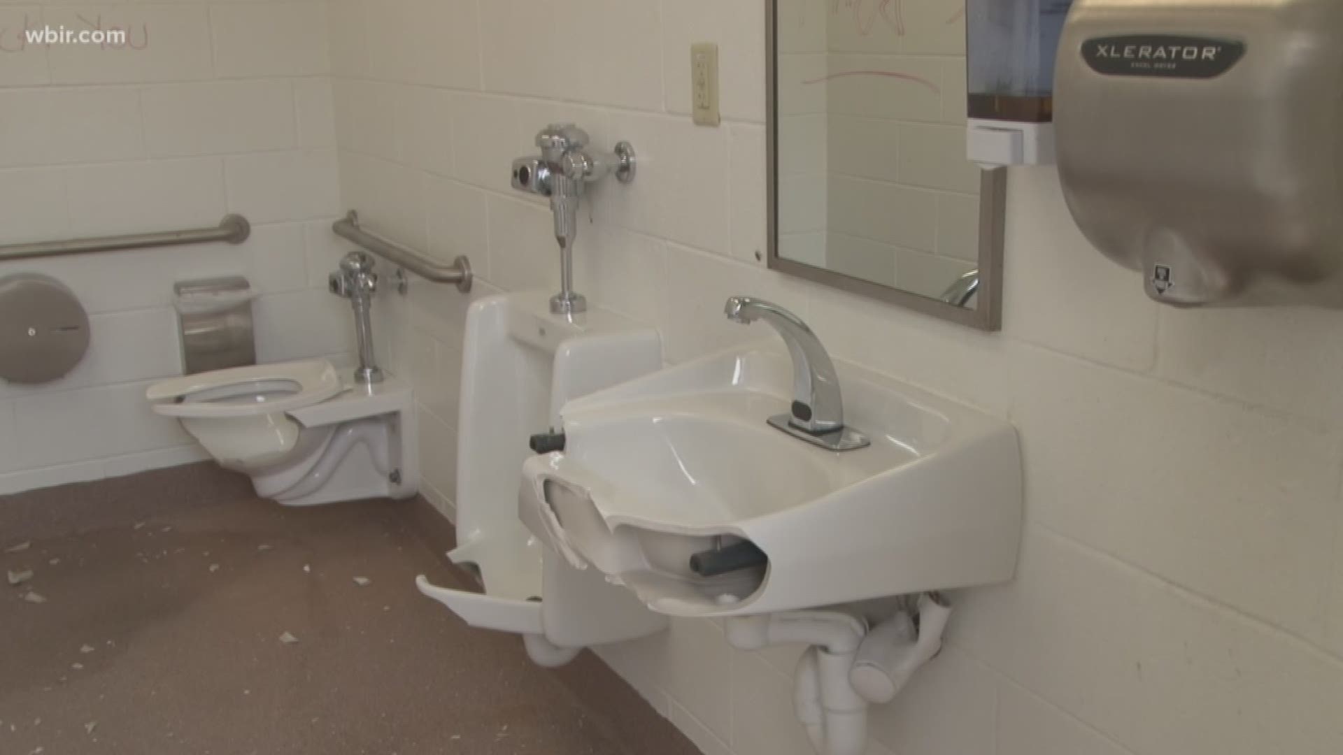 Dozens of folks took to Facebook - upset about the damage to the restrooms at TVA Lakeshore Park.