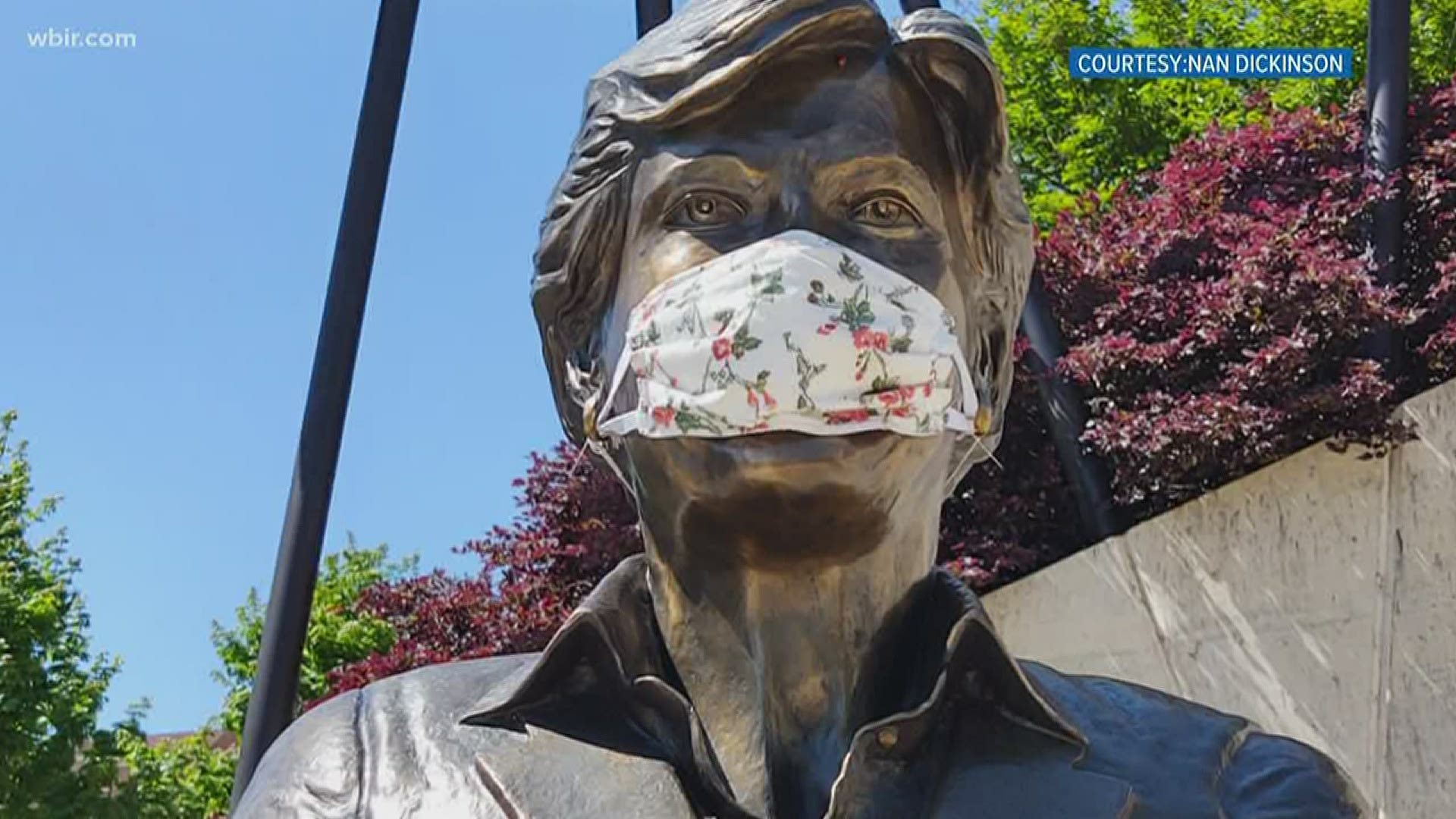 The statues around downtown Knoxville and UT Campus are wearing masks as a reminder for people to protect themselves and others by following the example.