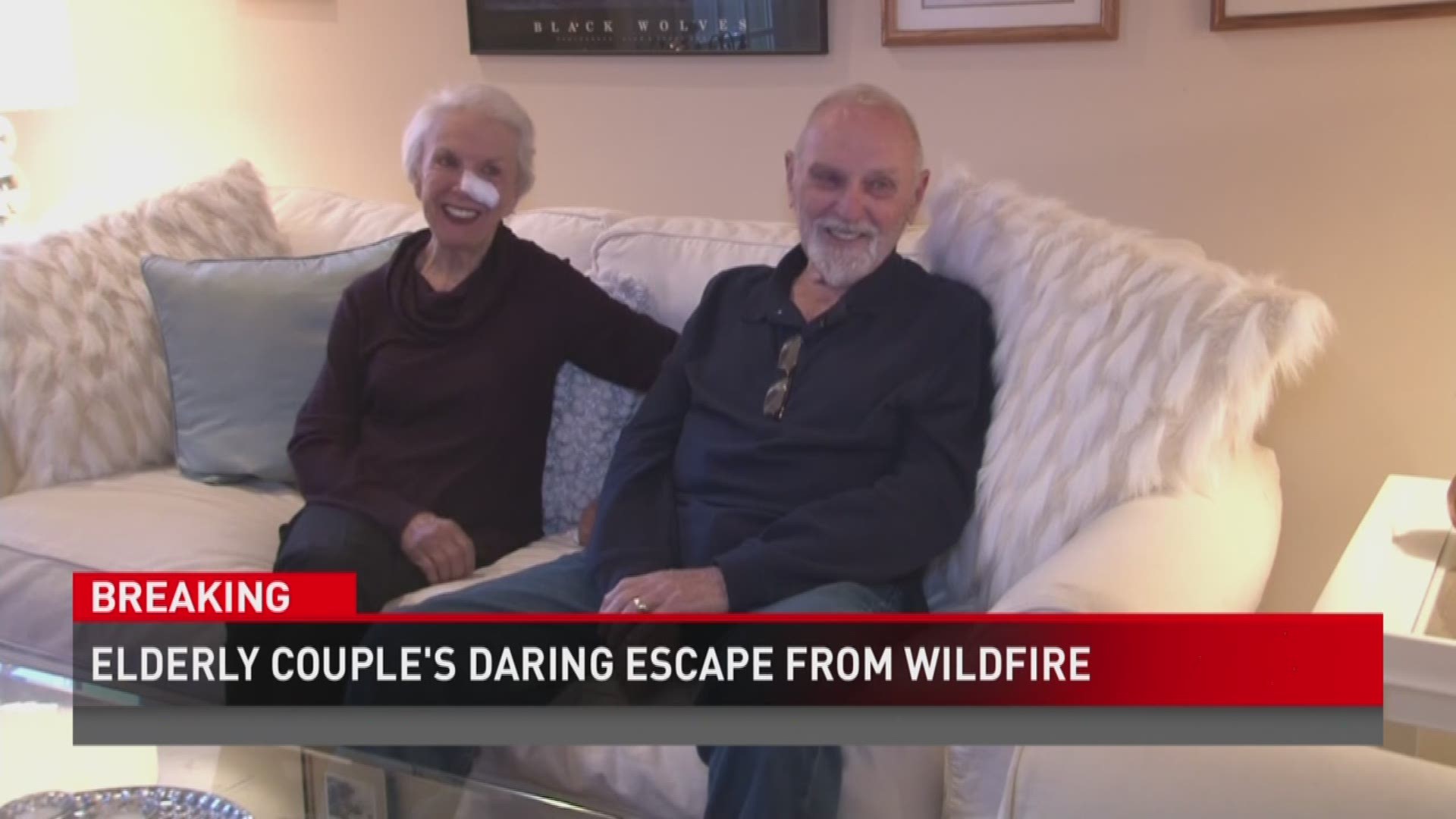 Dec. 1, 2016: A married couple who are 82 years old climbed and hiked out of the woods as fire destroyed their neighborhood Monday night. They made it out with only a few scrapes and bruises.