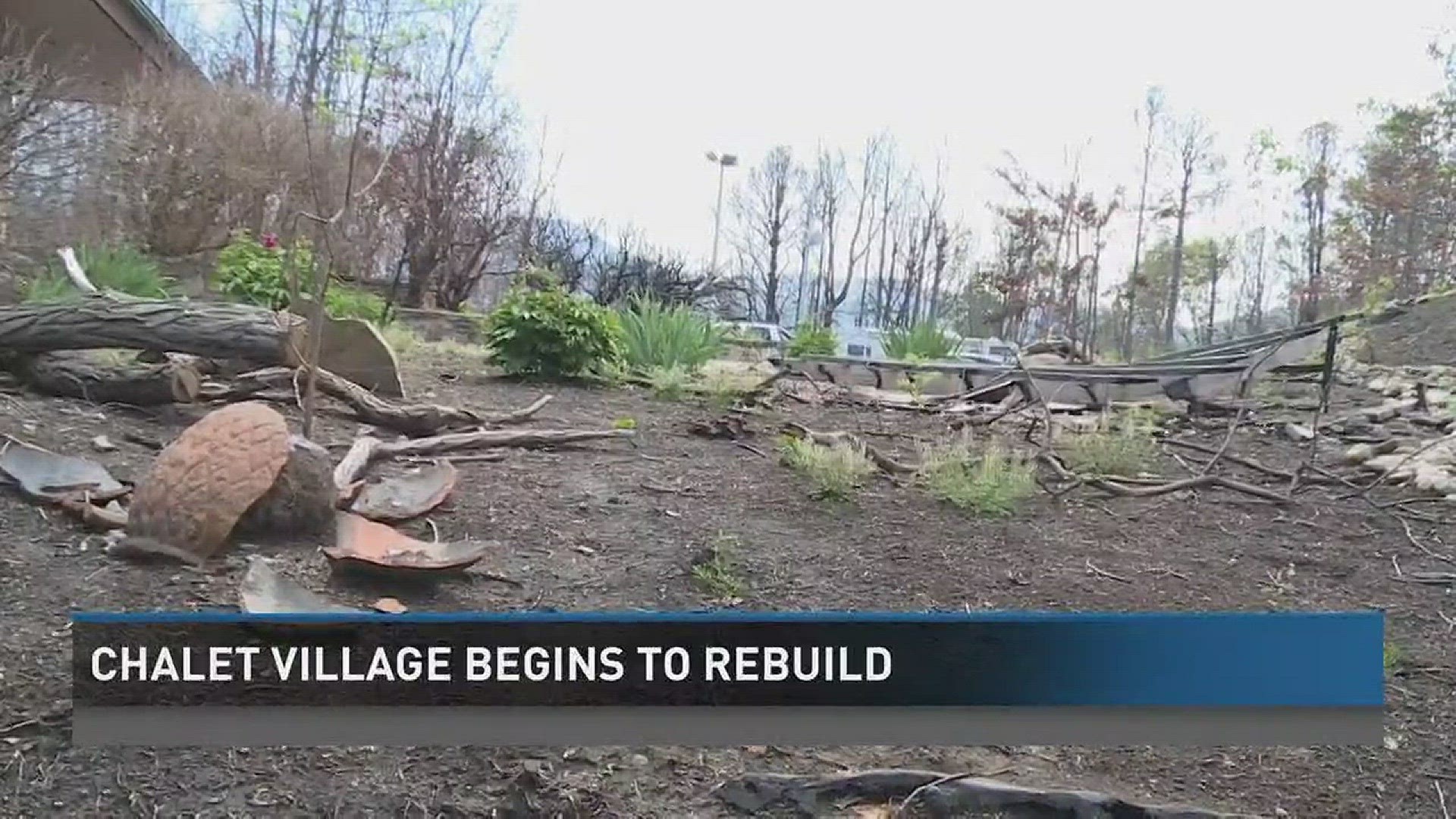 April 28, 2017: Five months after the Gatlinburg wildfires, a number of homes have begun rebuilding in Chalet Village.