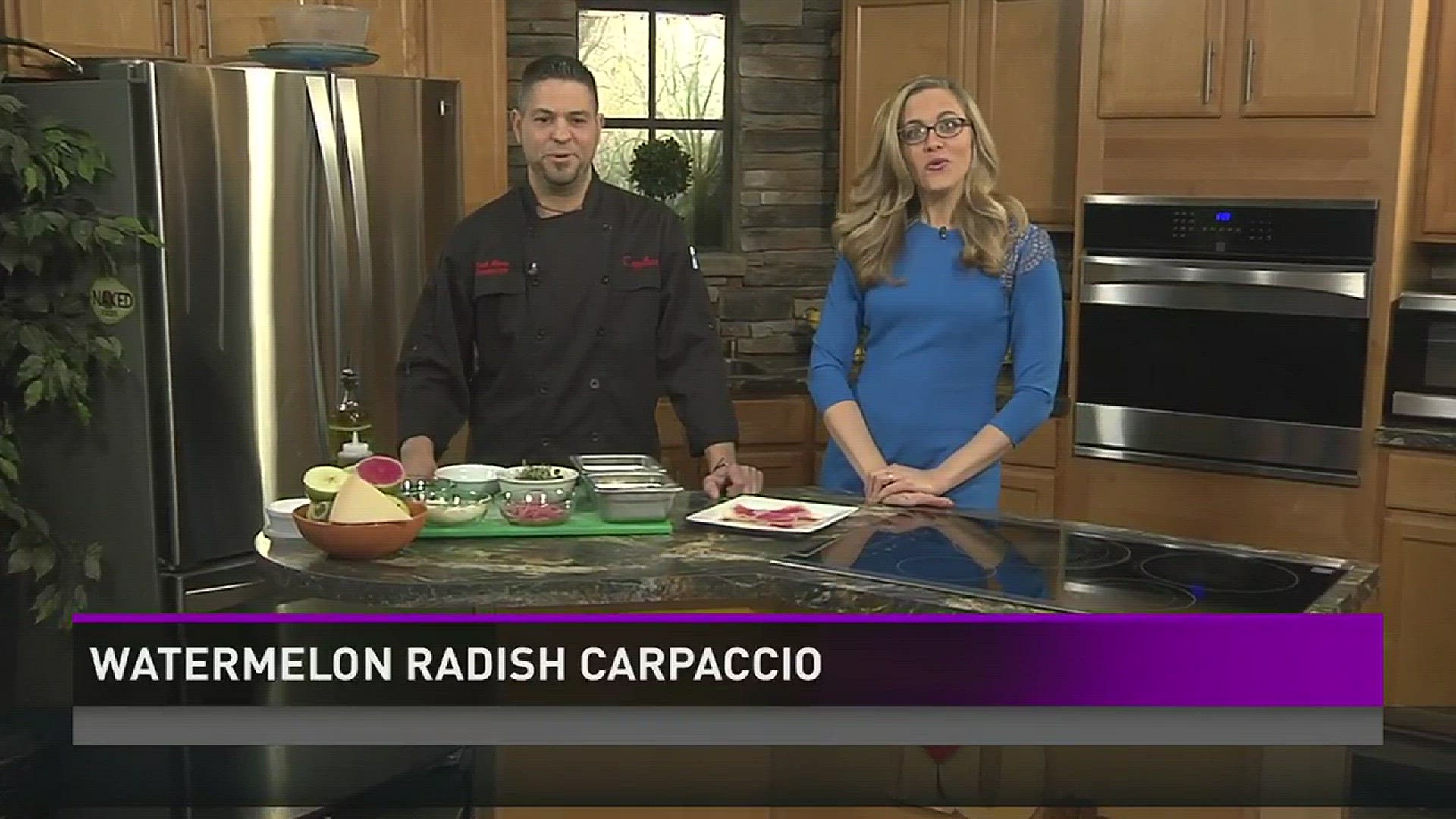 Chef Frank Aloise from Cappuccino's shows how to make watermelon radish carpaccio.