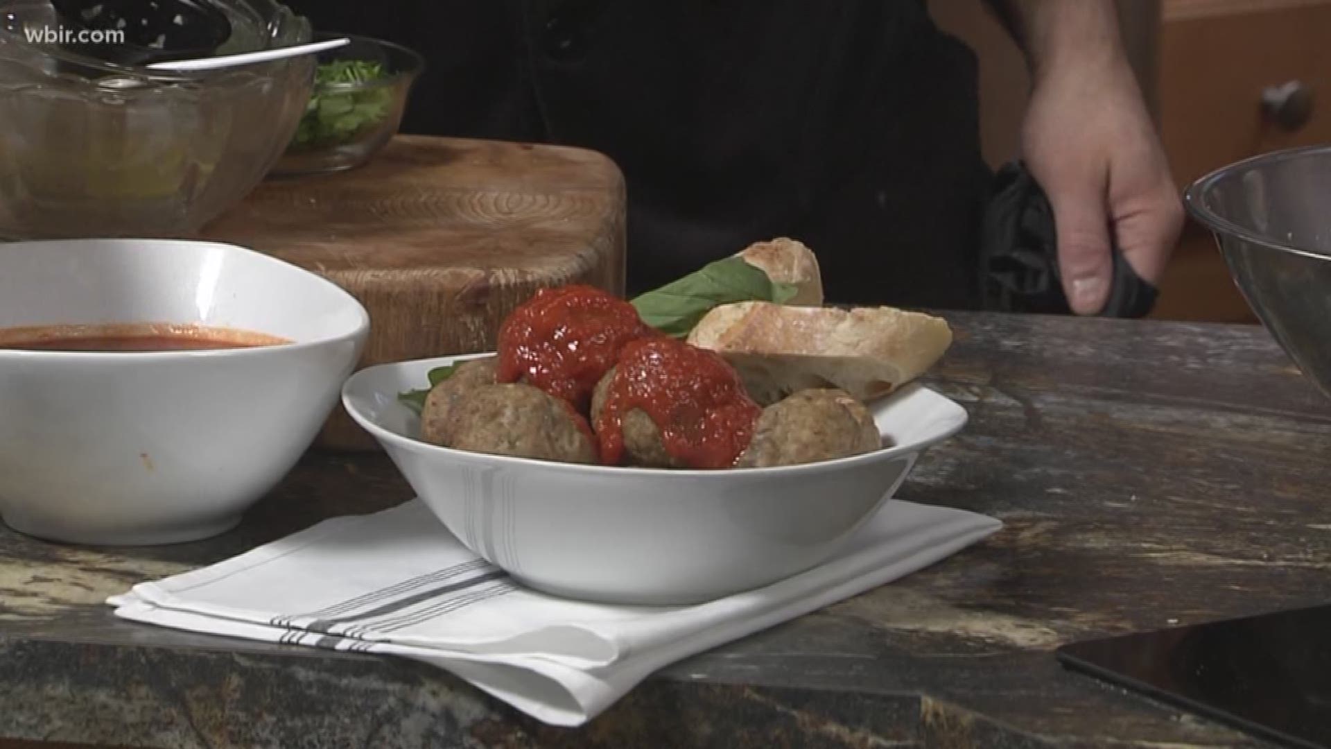 Chef Frank Aloise from Cappuccino's is here cooking up his mamma's meatballs for National Meatball Day.