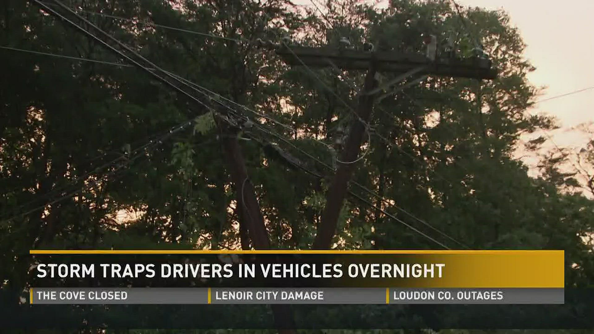 Some in West Knox County were trapped in their cars after dozens of trees and power lines covered roads.