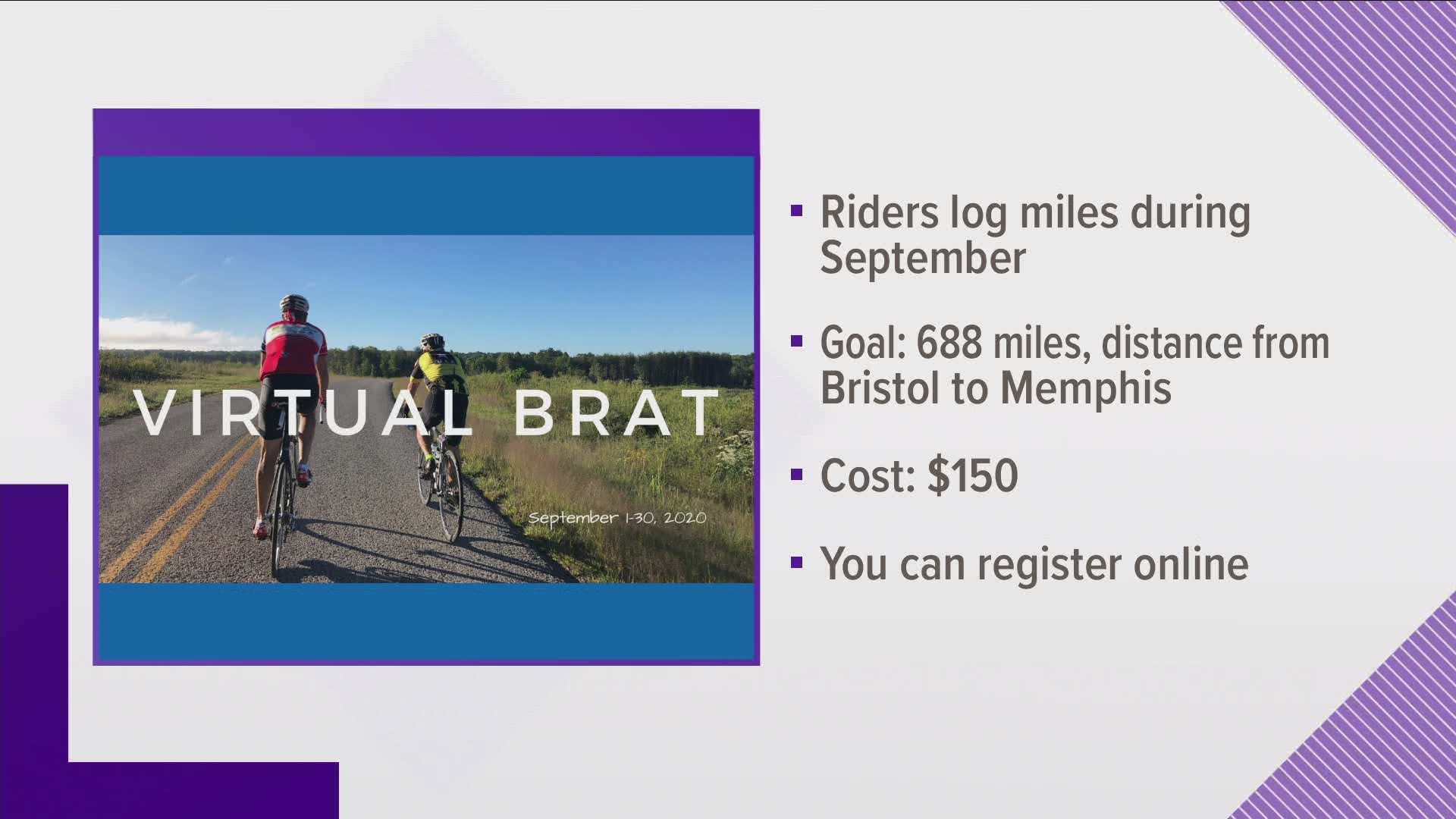 The goal is for participants to ride 688 miles during the month. That's the distance from Bristol to Memphis.