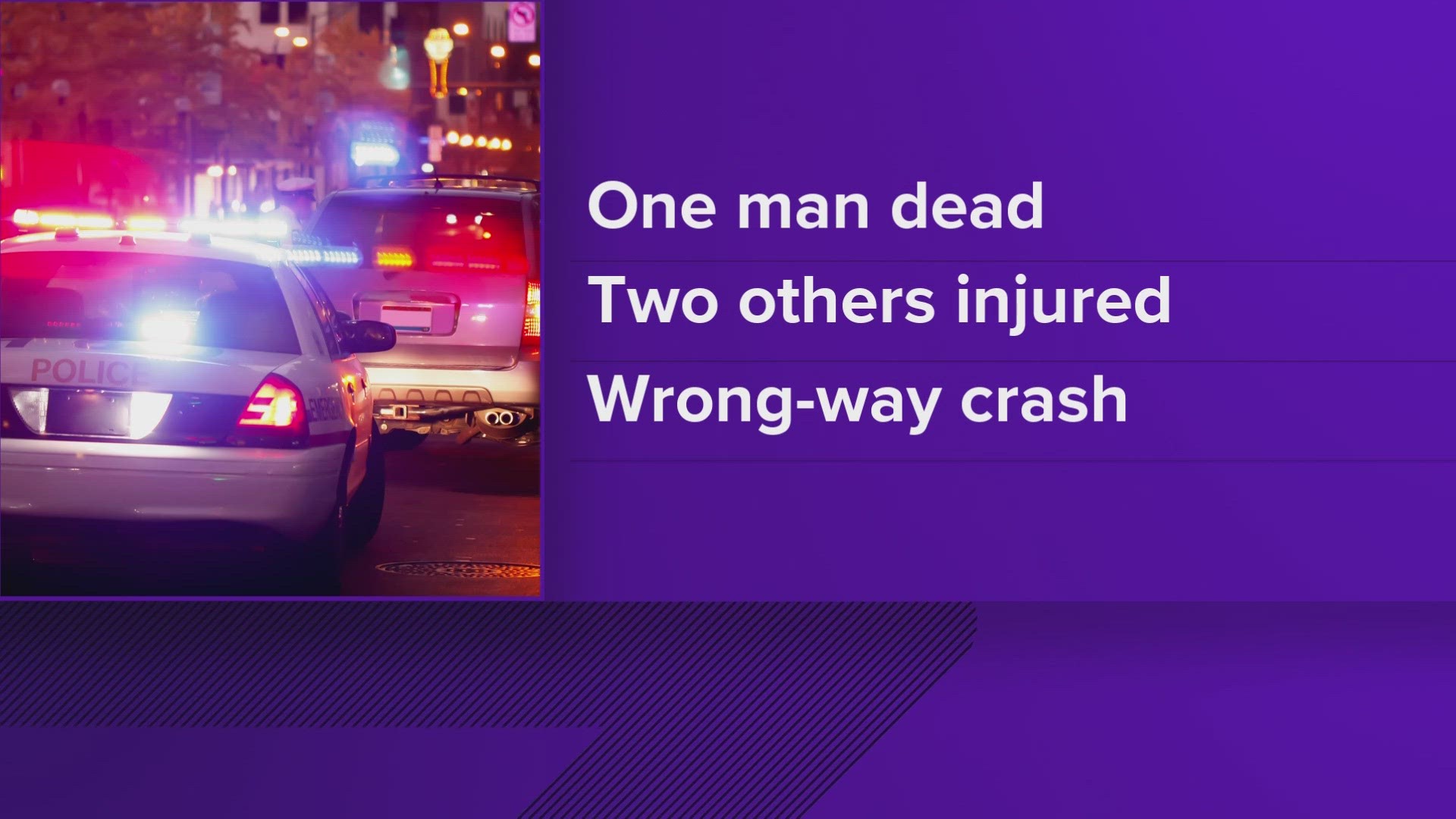 A car was traveling west when it hit a Dodge pickup truck head-on. Then, that car was hit head-on by another vehicle, Knoxville Police said.