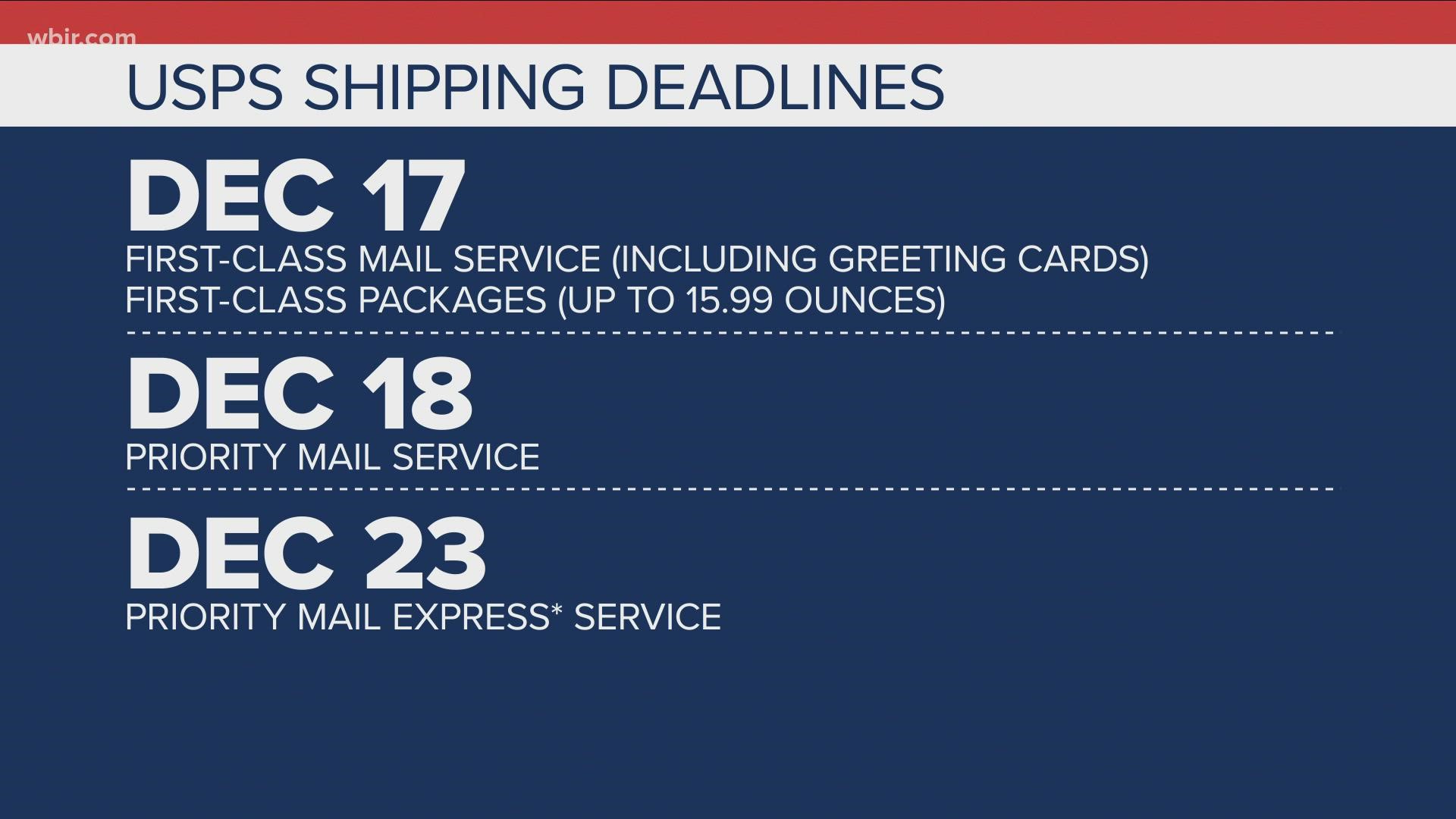The U.S. postal service says the busiest time of year starts two weeks before Christmas.