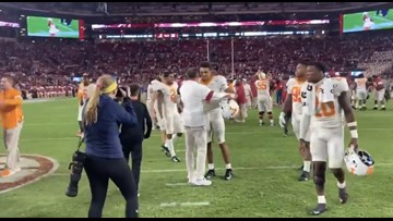 Former Vols Coach Butch Jones Hugs Multiple Players After