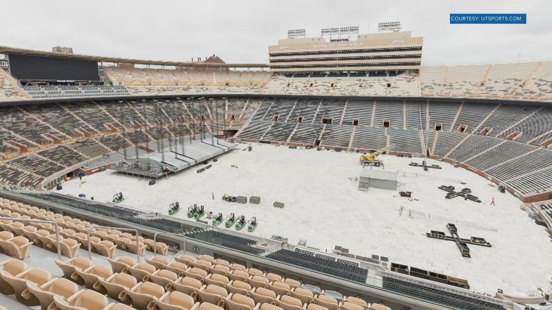 The University of Tennessee expects 80,000 people to attend each concert at Neyland Stadium.