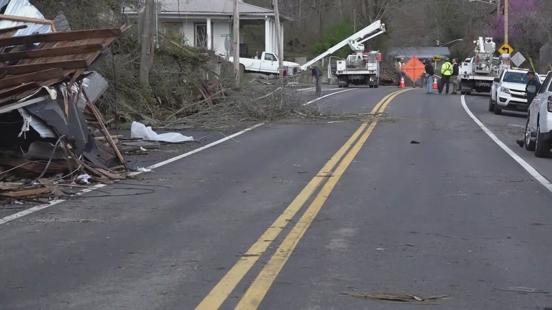 The tornado reached maximum winds of 105 mph and traveled for over two miles, according to the National Weather Service.