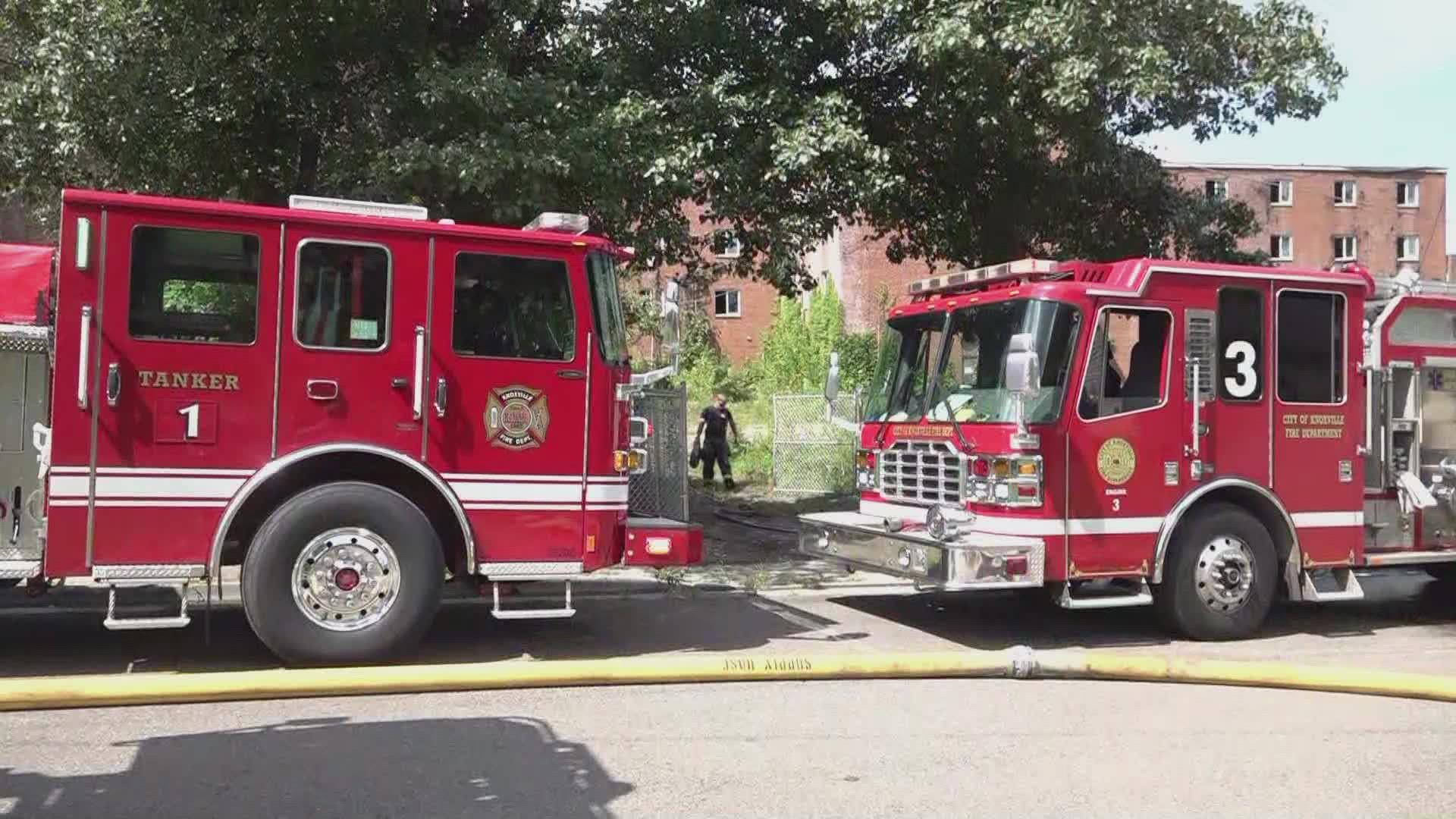 Knoxville Fire Department says crews found two small trash fires outside of a dorm and the cafeteria space.