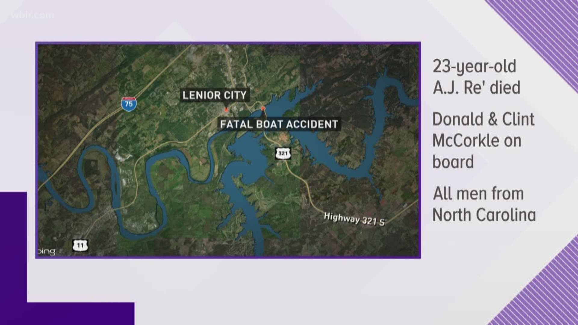 We now know the names of the three men involved in a boating accident Saturday near Fort Loudoun Dam.